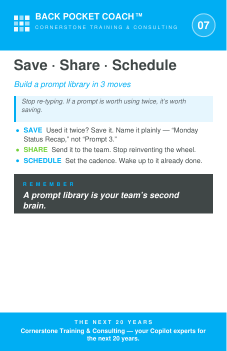 Save Share Schedule card